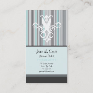 Black/Blue Stripe Scissors Appointment Card