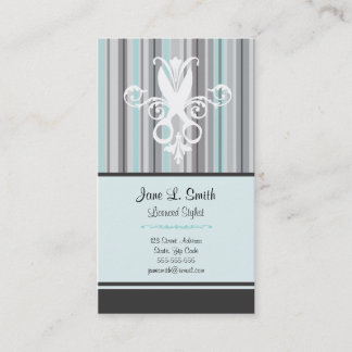 Black/Blue Stripe Scissors Appointment Card
