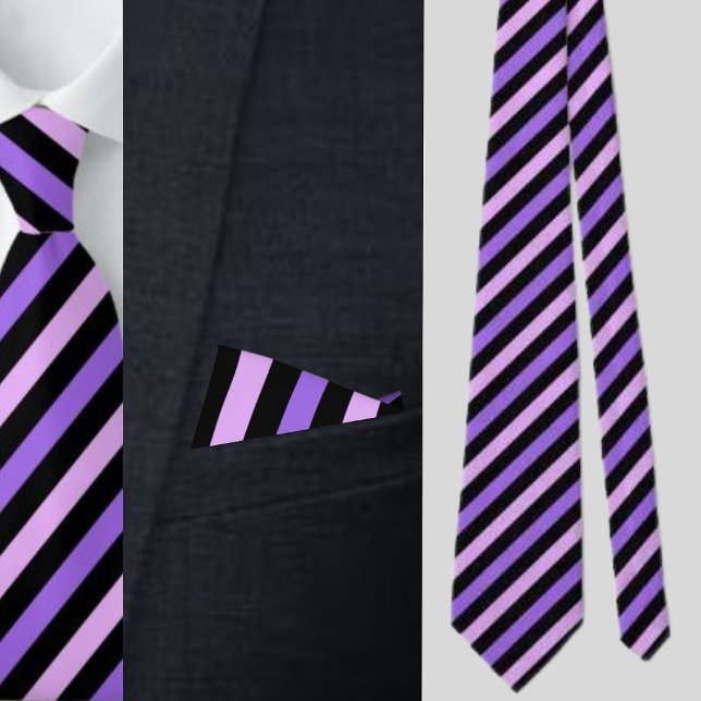 Black Blue Stripes Abstract Pattern     Tie (Creator Uploaded)