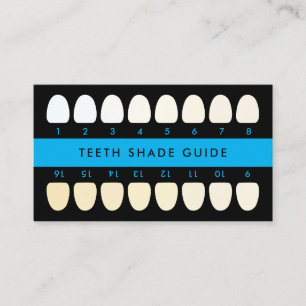 Black Blue Teeth Whitening Shade Guide Business Card