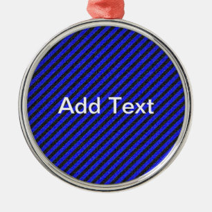 Black Blue Thin Diagonal Stripes Metal Tree Decoration