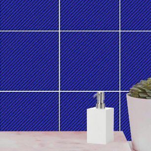 Black Blue Thin Diagonal Stripes Tile