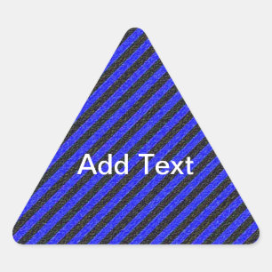 Black Blue Thin Diagonal Stripes Triangle Sticker