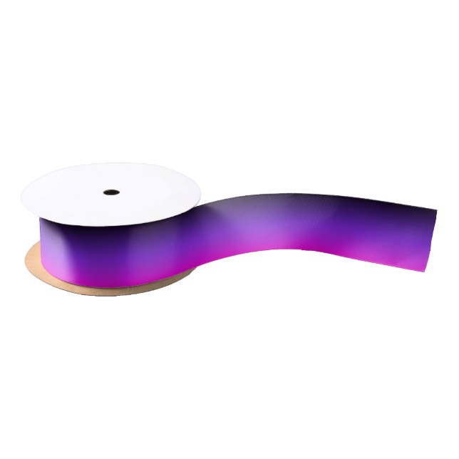 Black Blue Violet and Hot Pink Ombre Satin Ribbon (Spool)