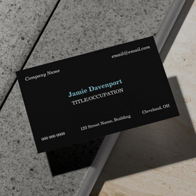 Black Blue White Elegant Classic Minimalistic Business Card (Creator Uploaded)