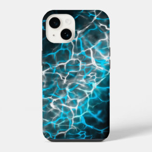 Black, Blue White Lightning Water Reflection iPhone 14 Case