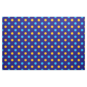 Black Blue Yellow Polka Dots Design  Fabric