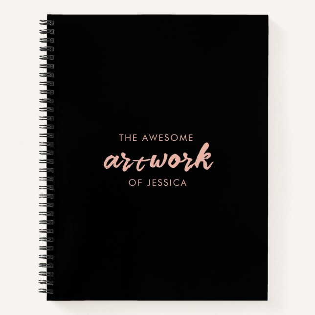 Black & Blush Pink Artist Sketchbook Notebook (Front)