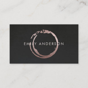 BLACK BLUSH PINK BRUSH STROKE CIRCLE MARK LOGO BUSINESS CARD