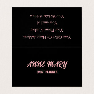 Black Blush Pink Girly Cute Custom Classy Modern Business Card
