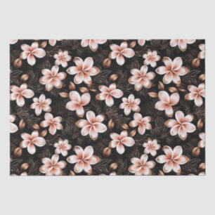 Black Blush Pink Rose Gold Floral Bridal Shower Tissue Paper
