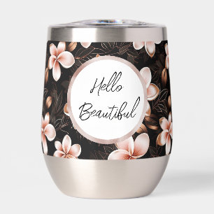 Black Blush Pink Rose Gold Floral Personalised