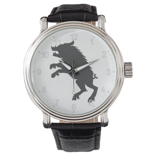 Black Boar  mediaeval  silhouette Watch (Front)