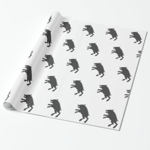Black Boar mediaeval silhouette Wrapping Paper