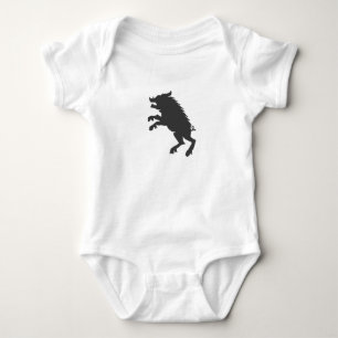 Black Boar  medieval  silhouette Baby Bodysuit