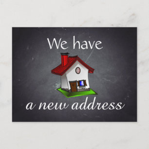 Black Board Chalk Board Retro Change of Address Announcement Postcard