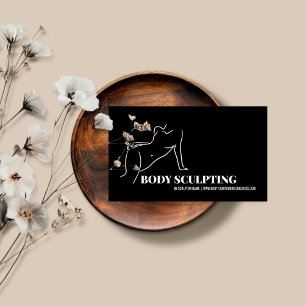 Black Body sculpting contouring spa aesthetician Business Card