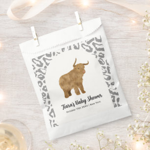Black Boho Arch Holy Cow Western Baby Shower Favour Bags
