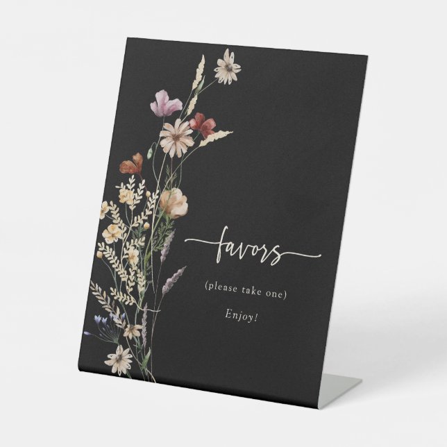 Black Boho Favours Sign (Front)