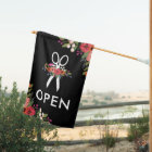 Black Boho Flowers Open Hair Salon