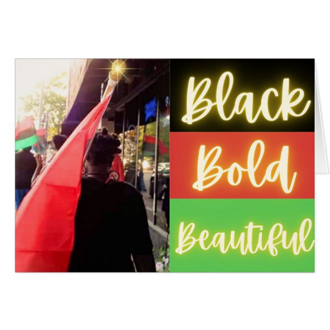 Black Bold Beautiful Notecard (Front Horizontal)