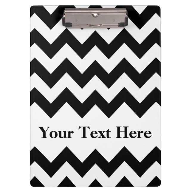 Black Bold Chevron with customisable text Clipboard (Front)