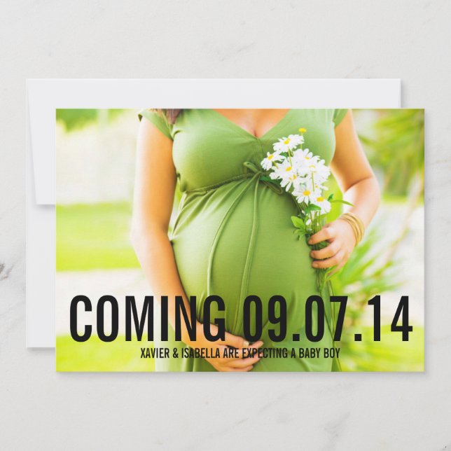 Black Bold | Custom Text Pregnancy Announcement (Front)