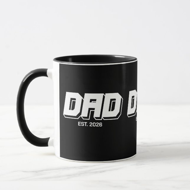 Black Bold Established New Dad Gift Mug (Left)