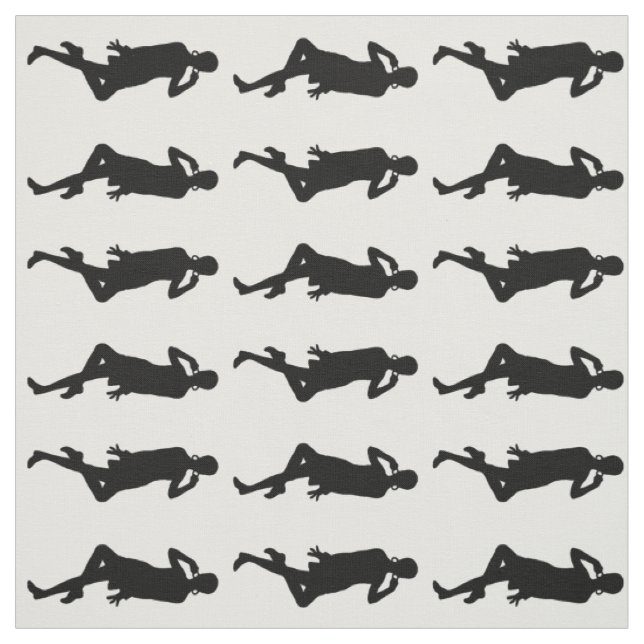 Black Bold Mod GoGo Girls Fabric (Swatch)