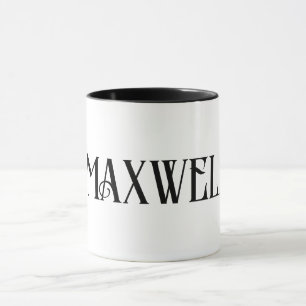 Black Bold Modern Typography Family Name Mug