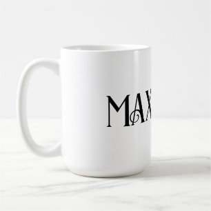 Black Bold Modern Typography First Family Name Coffee Mug