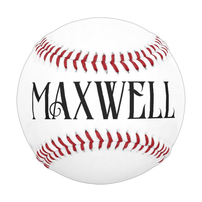 Black Bold Modern Typography Monogram Baseball (Front)