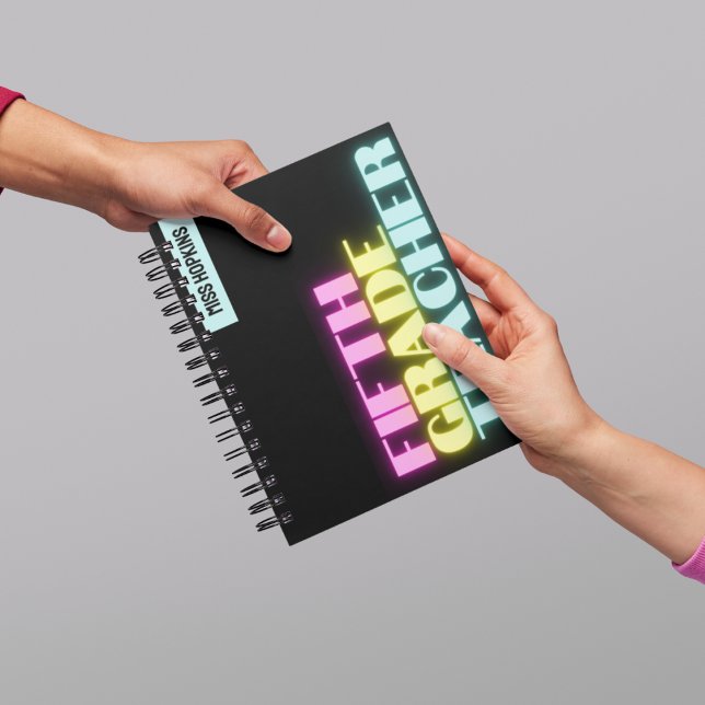 Black Bold Neon Font Fifth Grade Teacher  Planner (Creator Uploaded)