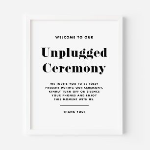 Black Bold Retro Typography Unplugged Ceremony Poster