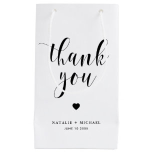 Black Bold Script Wedding Thank You Gift Bag