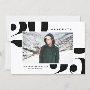 Black Bold Typography 2024 Photo Graduation Announcement