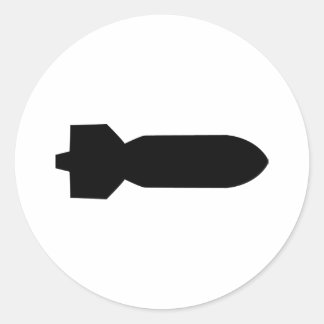 black bomb icon classic round sticker