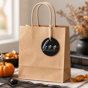Black Boo Happy Halloween Favour Tags