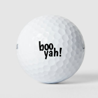 Black Boo Yah! Typography Funny Golf Balls