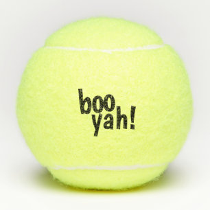 Black Boo Yah! Typography Funny Tennis Balls