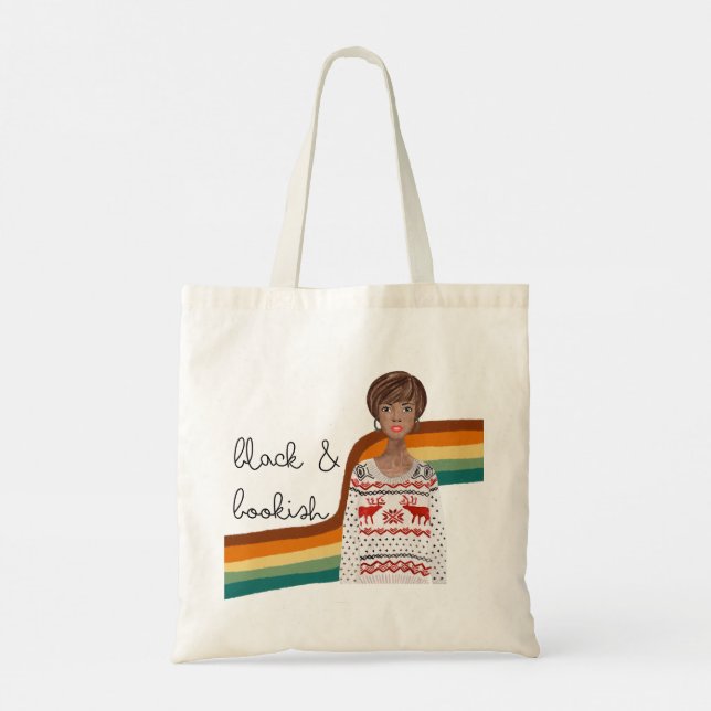Black Book Lover Girl with Pixie Haircut  Tote Bag (Back)
