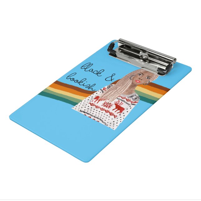 Black Book Lover Kids Mini Clipboard (Angled3)
