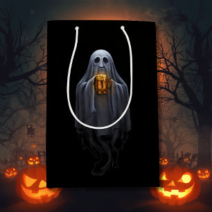 Black Boos & Brews Ghost Halloween Medium Gift Bag