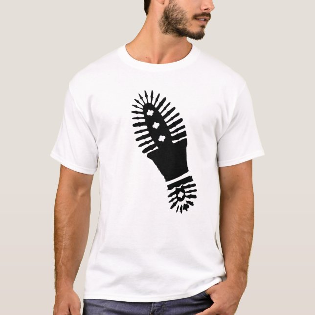 Black Bootprint (large) T-Shirt (Front)