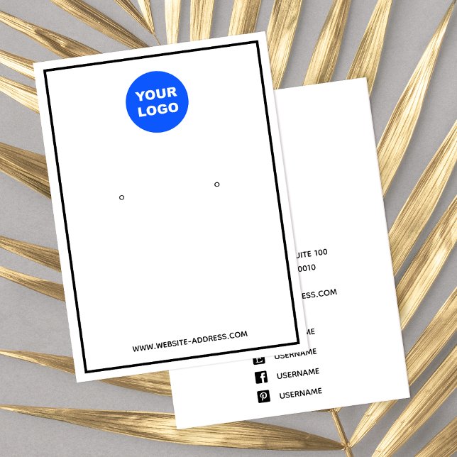 Black Border Add Logo White Earring Display (Creator Uploaded)