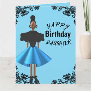 Black Border African American Daughter Birthday  Card