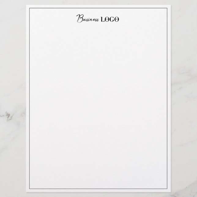 Black Border Business Logo Professional Letterhead (Front)