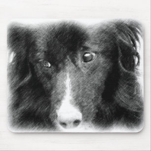 Black Border Collie Animal Art Mouse Mat