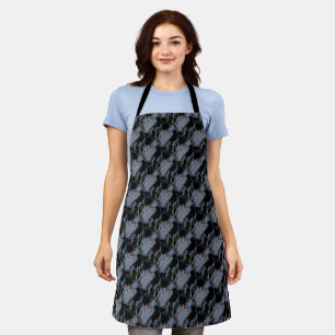 Black Border Collie Dog Face Animal Art Pattern   Apron