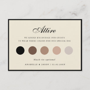 Black Border Color Palette Wedding Guest Attire Enclosure Card